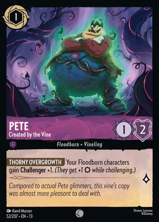 Pete - Created by the Vine — Attack of the Vine! #52 (Disney Lorcana card)