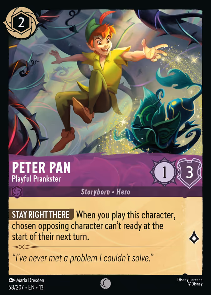 Peter Pan - Playful Prankster — Attack of the Vine! #58 (Disney Lorcana card)