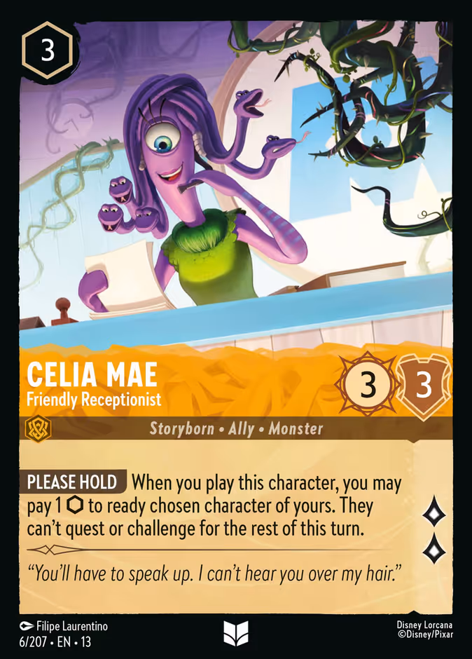 Celia Mae - Friendly Receptionist — Attack of the Vine! #6 (Disney Lorcana card)