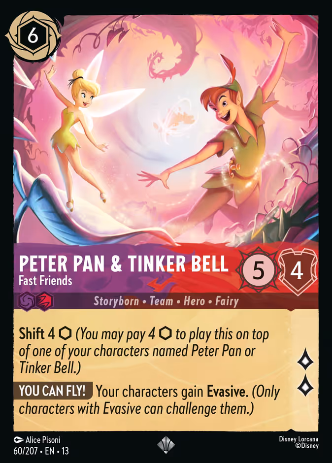 Peter Pan & Tinker Bell - Fast Friends — Attack of the Vine! #60 (Disney Lorcana card)