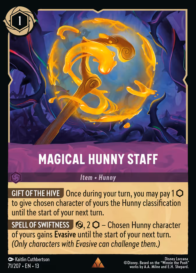 Magical Hunny Staff — Attack of the Vine! #71 (Disney Lorcana card)