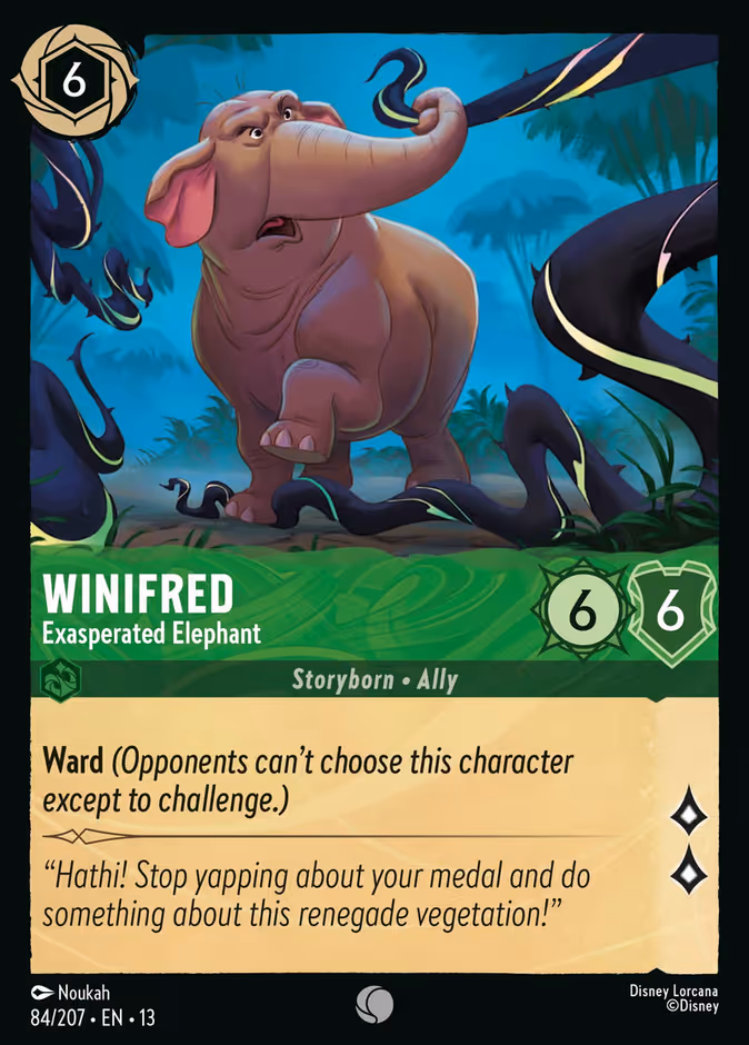 Winifred - Exasperated Elephant — Attack of the Vine! #84 (Disney Lorcana card)