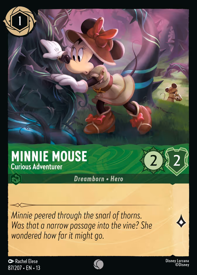 Minnie Mouse - Curious Adventurer — Attack of the Vine! #87 (Disney Lorcana card)