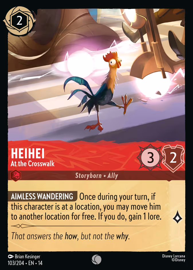 Heihei - At the Crosswalk — Hyperia City #103 (Disney Lorcana card)
