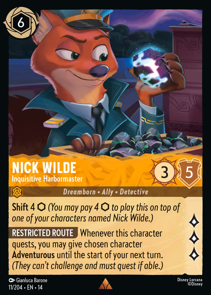 Nick Wilde - Inquisitive Harbormaster — Hyperia City #11 (Disney Lorcana card)