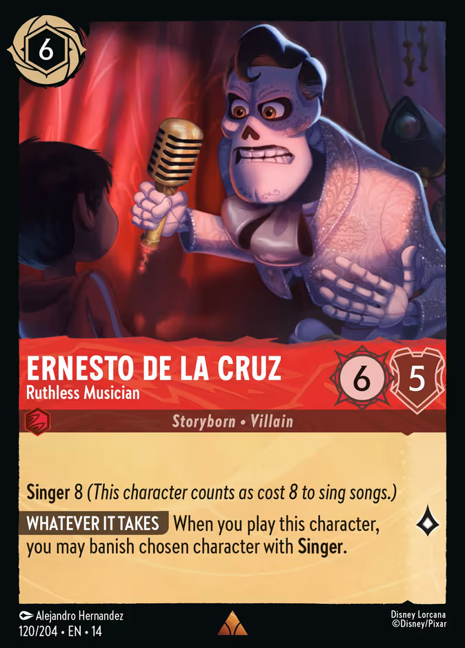 Ernesto de la Cruz - Ruthless Musician — Hyperia City #120 (Disney Lorcana card)