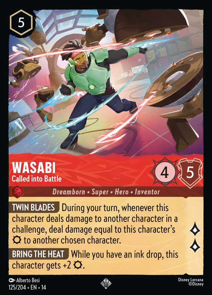 Wasabi - Called into Battle — Hyperia City #125 (Disney Lorcana card)