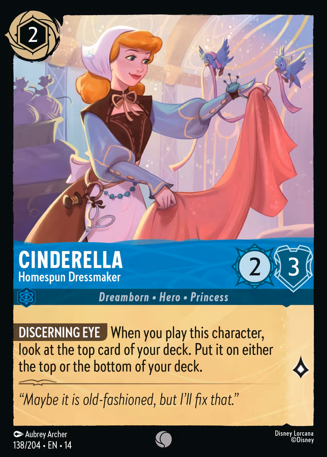 Cinderella - Homespun Dressmaker — Hyperia City #138 (Disney Lorcana card)