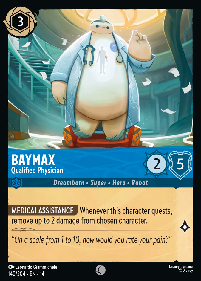 Baymax - Qualified Physician — Hyperia City #140 (Disney Lorcana card)