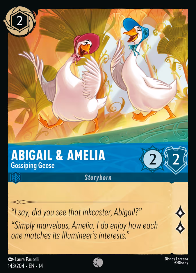 Abigail & Amelia - Gossiping Geese — Hyperia City #143 (Disney Lorcana card)