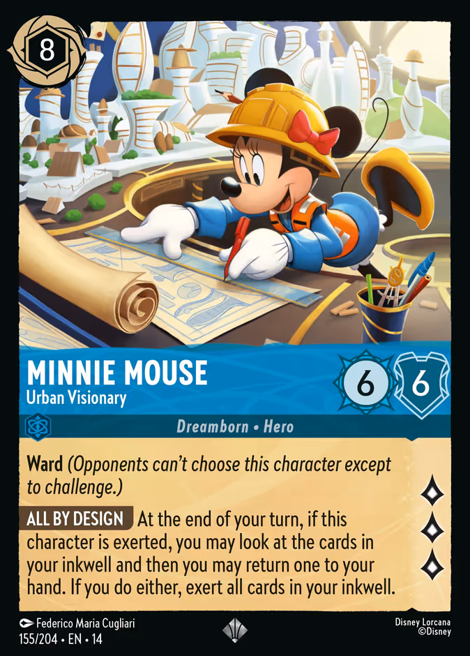 Minnie Mouse - Urban Visionary — Hyperia City #155 (Disney Lorcana card)