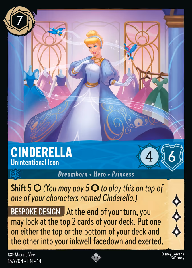 Cinderella - Unintentional Icon — Hyperia City #157 (Disney Lorcana card)