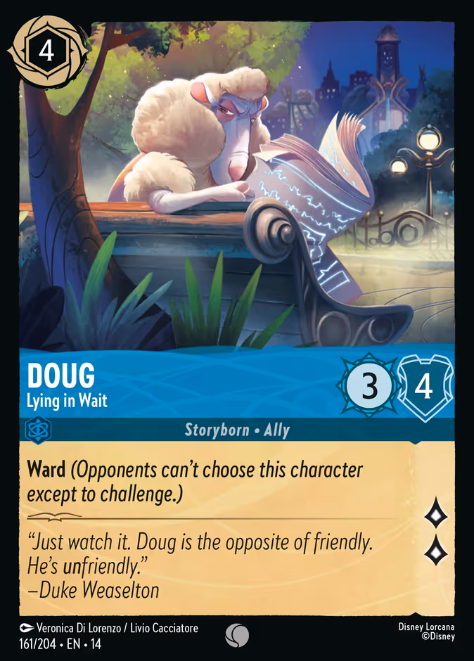 Doug - Lying in Wait — Hyperia City #161 (Disney Lorcana card)