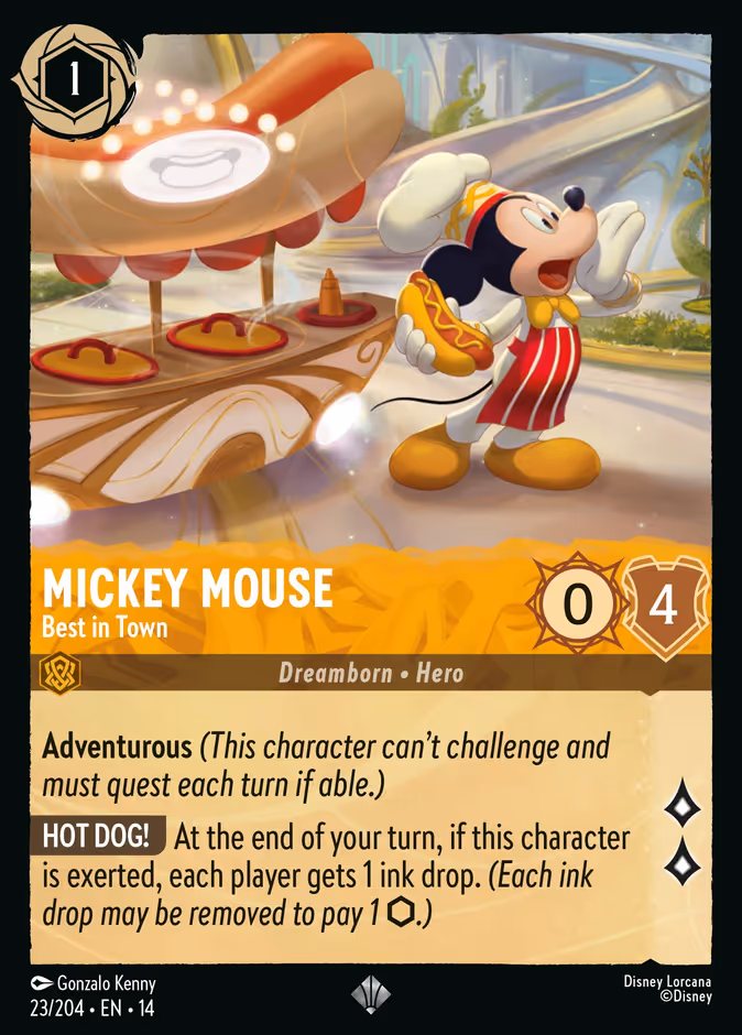Mickey Mouse - Best in Town — Hyperia City #23 (Disney Lorcana card)