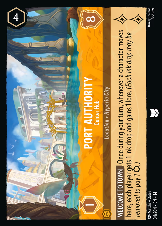 Port Authority - Center Hub — Hyperia City #34 (Disney Lorcana card)
