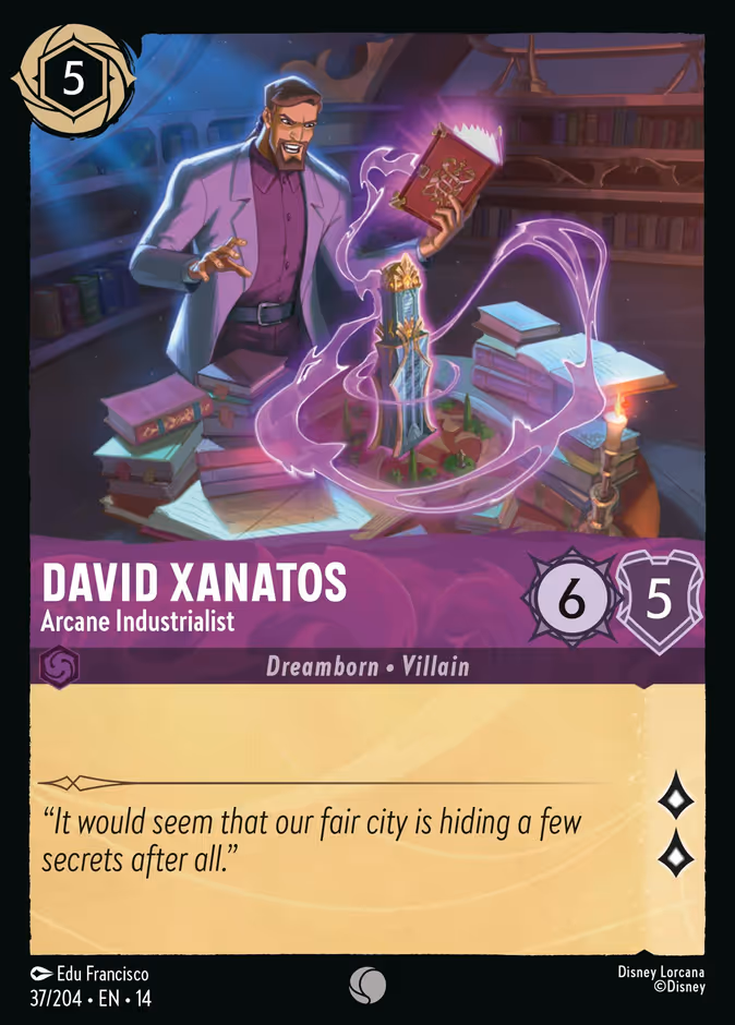 David Xanatos - Arcane Industrialist — Hyperia City #37 (Disney Lorcana card)