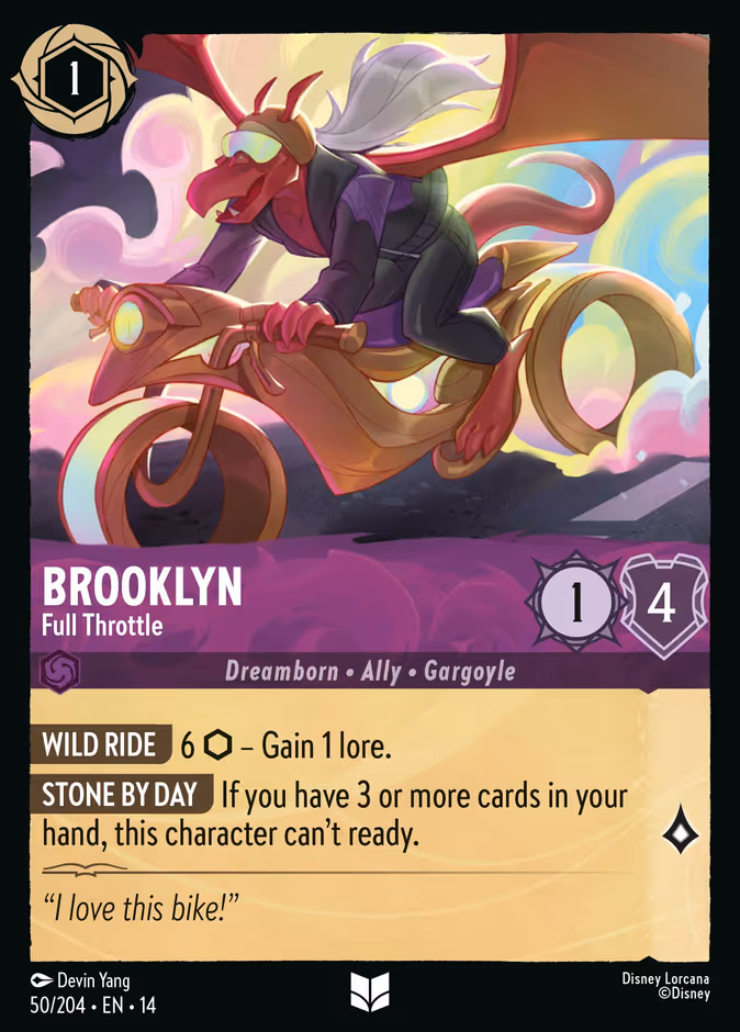 Brooklyn - Full Throttle — Hyperia City #50 (Disney Lorcana card)