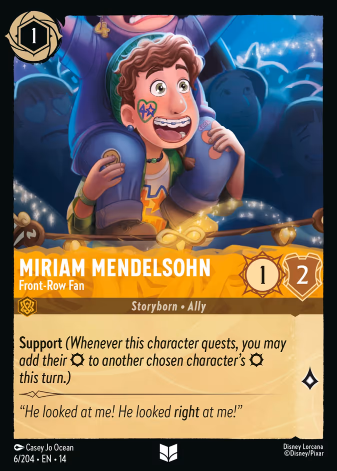 Miriam Mendelsohn - Front-Row Fan — Hyperia City #6 (Disney Lorcana card)