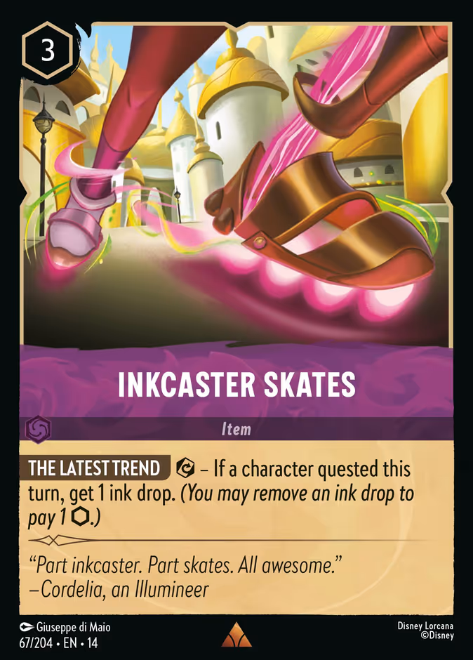 Inkcaster Skates — Hyperia City #67 (Disney Lorcana card)