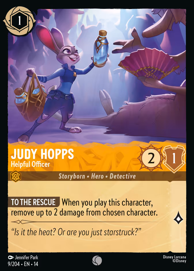 Judy Hopps - Helpful Officer — Hyperia City #9 (Disney Lorcana card)