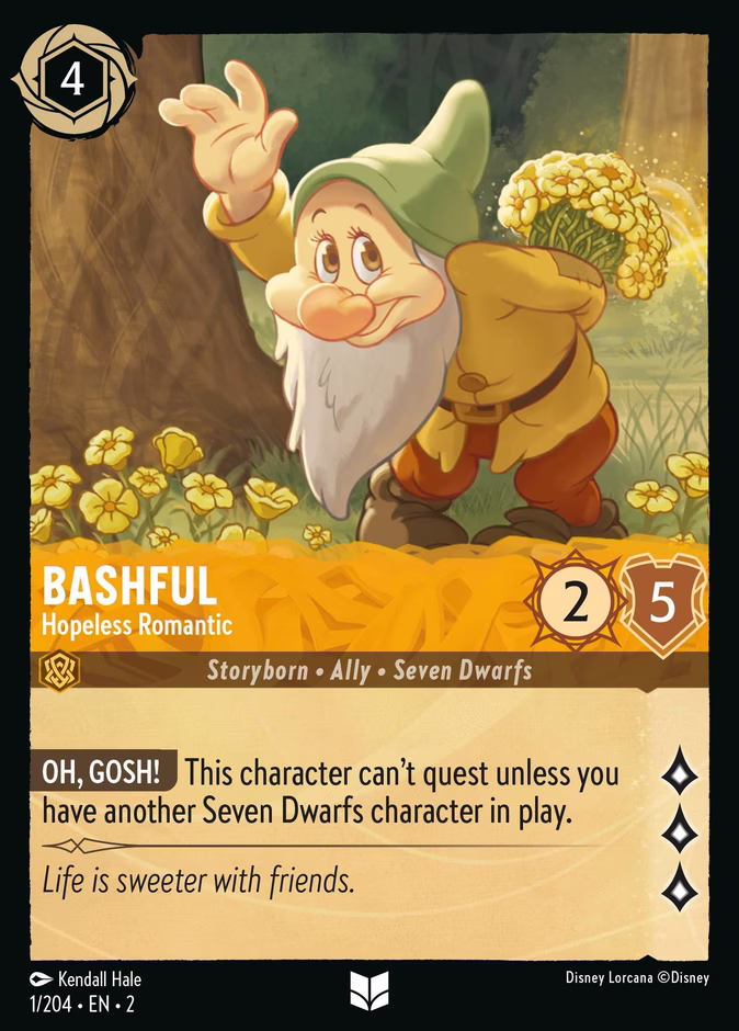 Bashful - Hopeless Romantic — Rise of the Floodborn #1 (Disney Lorcana card)