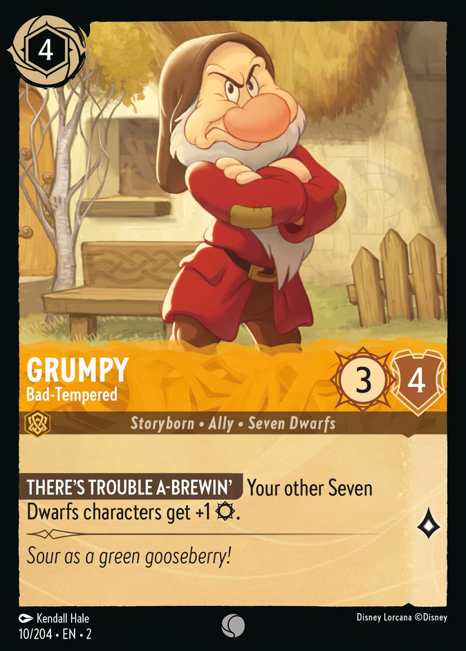 Grumpy - Bad-Tempered — Rise of the Floodborn #10 (Disney Lorcana card)