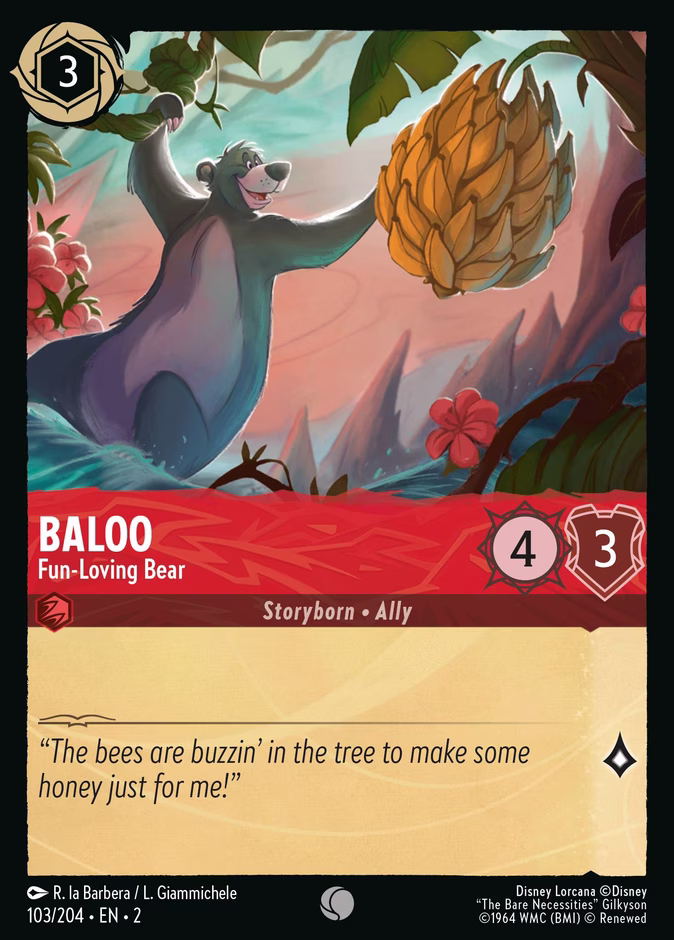 Baloo - Fun-Loving Bear — Rise of the Floodborn #103 (Disney Lorcana card)