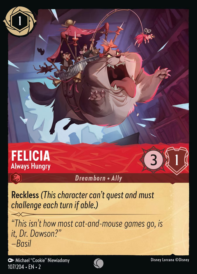 Felicia - Always Hungry — Rise of the Floodborn #107 (Disney Lorcana card)