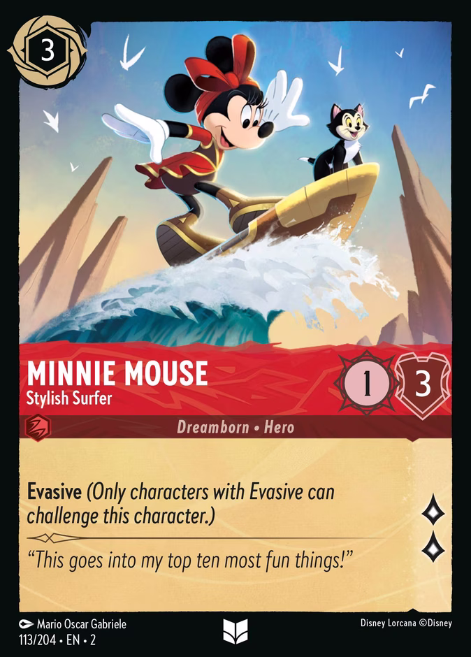 Minnie Mouse - Stylish Surfer — Rise of the Floodborn #113 (Disney Lorcana card)
