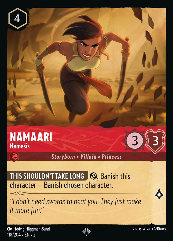 Namaari - Nemesis — Rise of the Floodborn #118 (Disney Lorcana card)