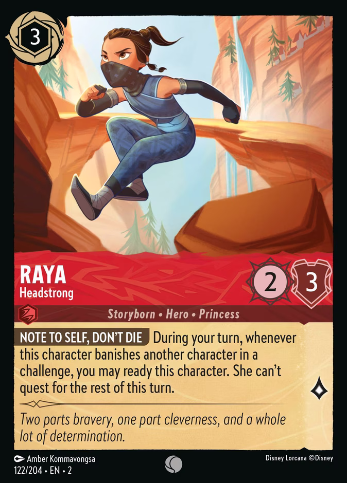 Raya - Headstrong — Rise of the Floodborn #122 (Disney Lorcana card)