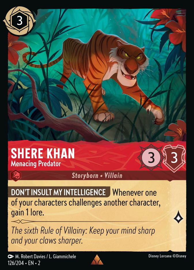 Shere Khan - Menacing Predator — Rise of the Floodborn #126 (Disney Lorcana card)
