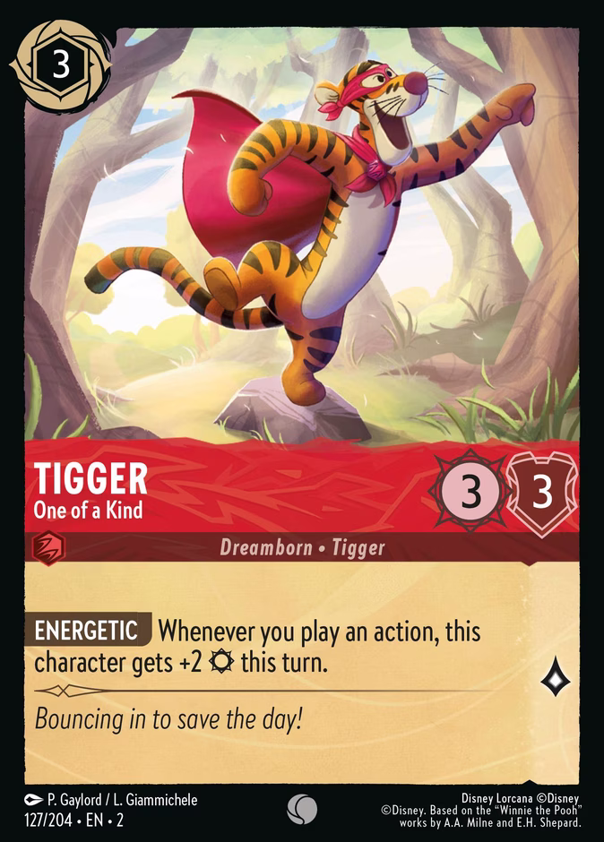 Tigger - One of a Kind — Rise of the Floodborn #127 (Disney Lorcana card)