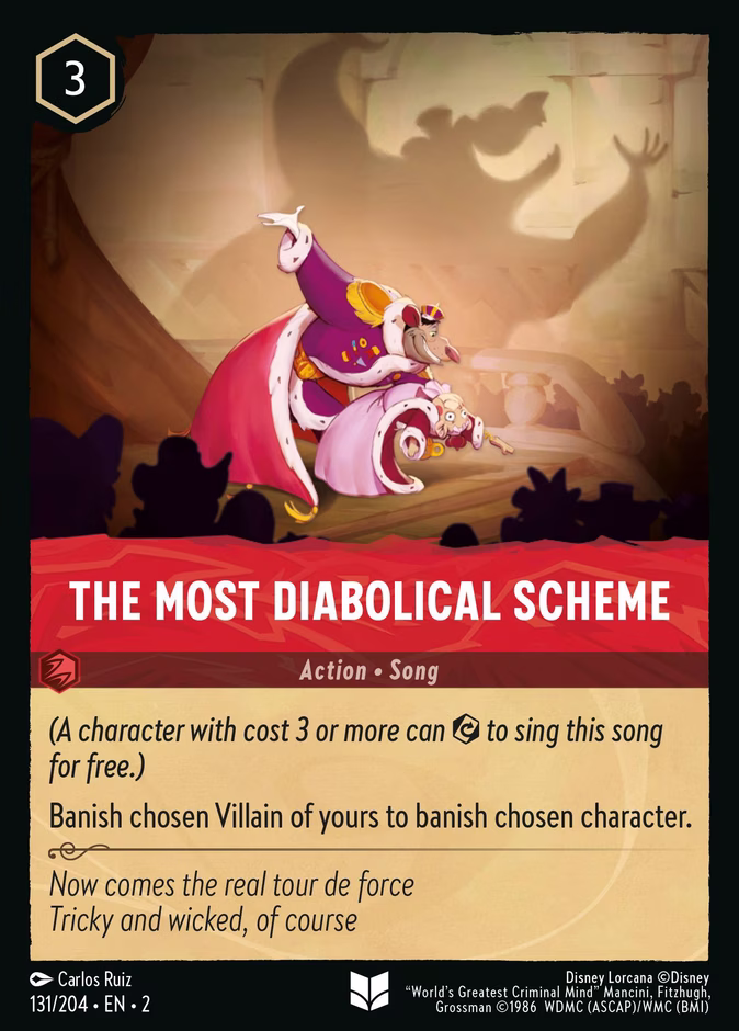 The Most Diabolical Scheme — Rise of the Floodborn #131 (Disney Lorcana card)