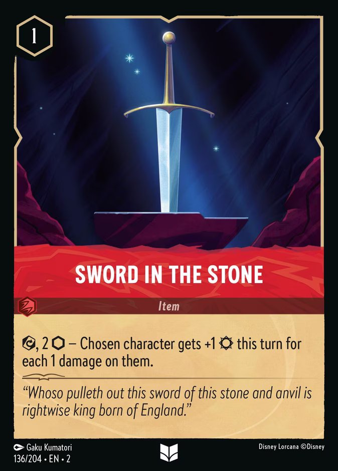 Sword in the Stone — Rise of the Floodborn #136 (Disney Lorcana card)