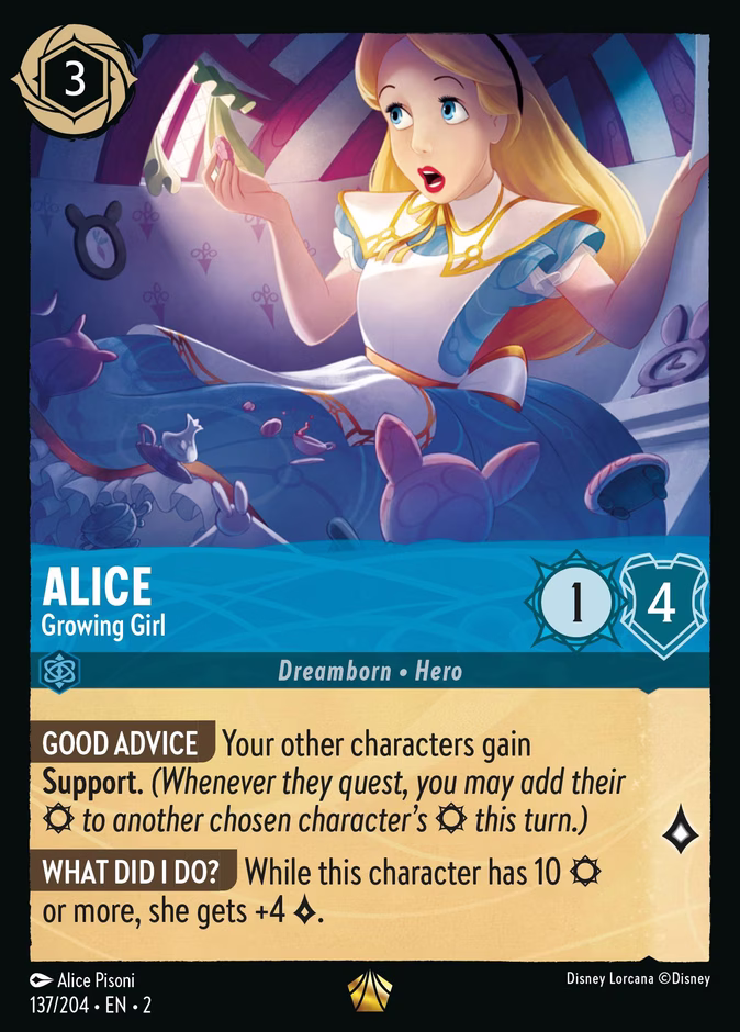 Alice - Growing Girl — Rise of the Floodborn #137 (Disney Lorcana card)