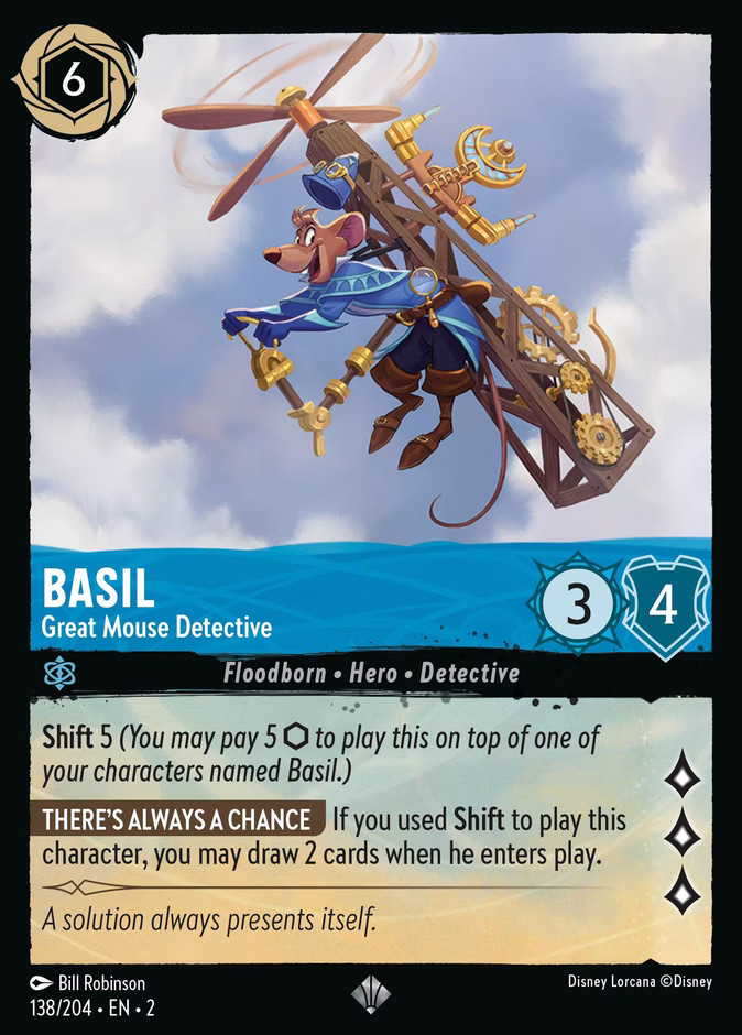 Basil - Great Mouse Detective — Rise of the Floodborn #138 (Disney Lorcana card)