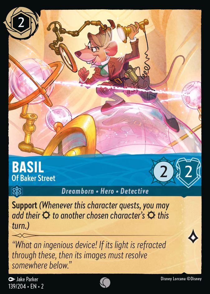 Basil - Of Baker Street — Rise of the Floodborn #139 (Disney Lorcana card)