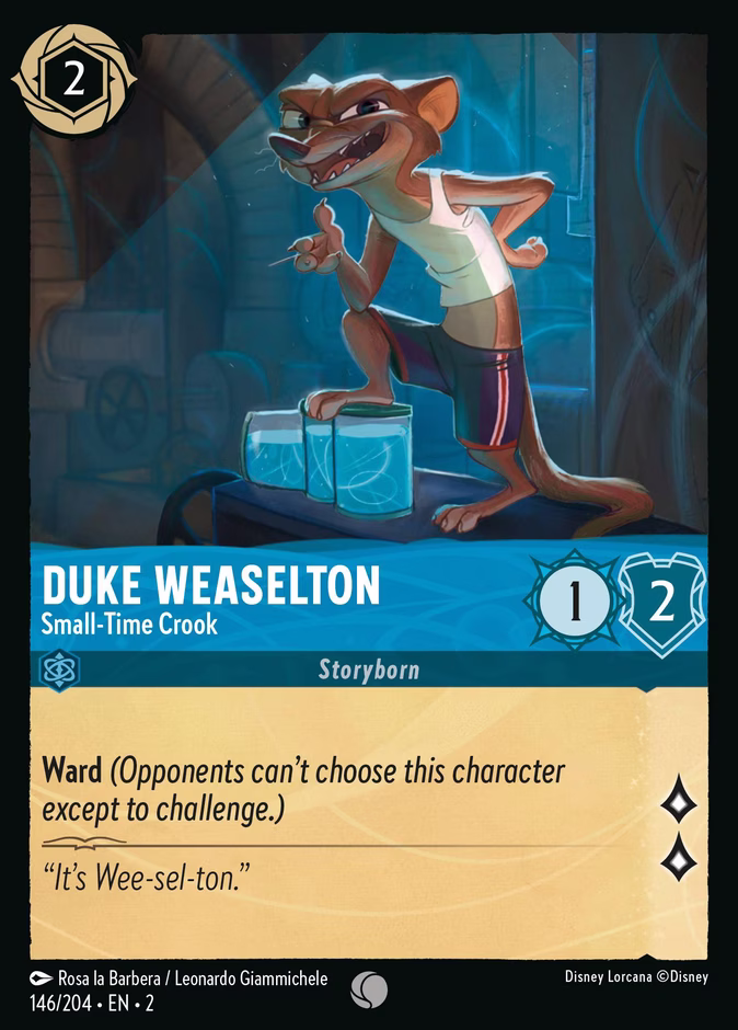Duke Weaselton - Small-Time Crook — Rise of the Floodborn #146 (Disney Lorcana card)