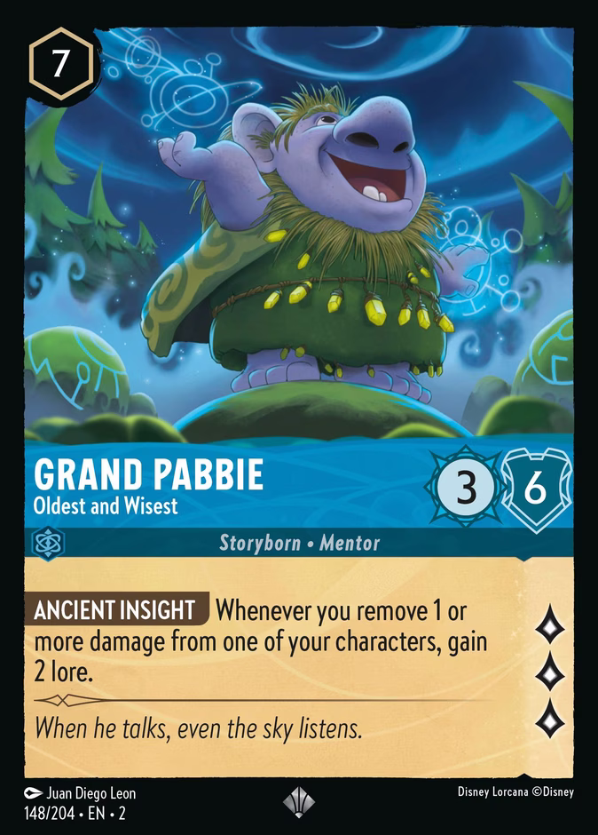 Grand Pabbie - Oldest and Wisest — Rise of the Floodborn #148 (Disney Lorcana card)