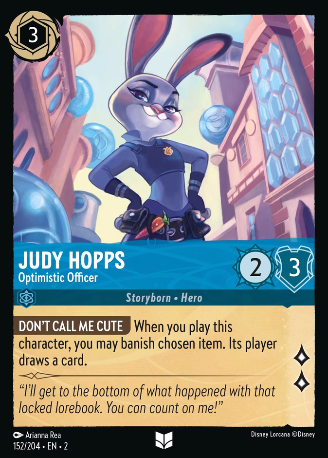 Judy Hopps - Optimistic Officer — Rise of the Floodborn #152 (Disney Lorcana card)