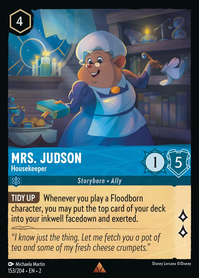 Mrs. Judson - Housekeeper — Rise of the Floodborn #153 (Disney Lorcana card)