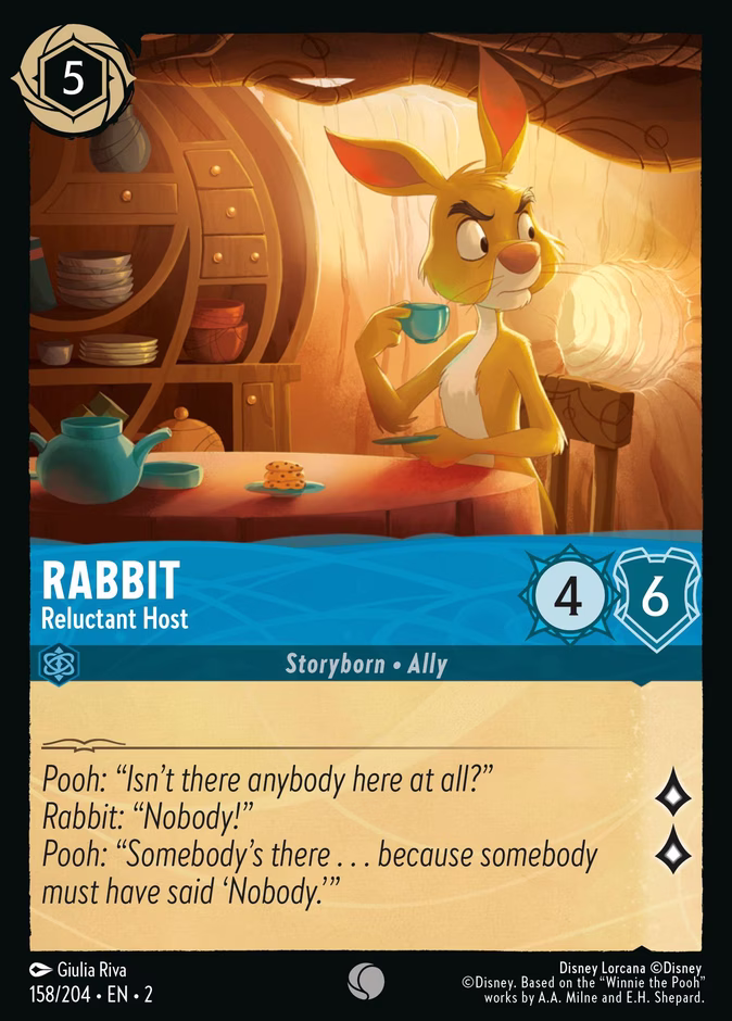 Rabbit - Reluctant Host — Rise of the Floodborn #158 (Disney Lorcana card)