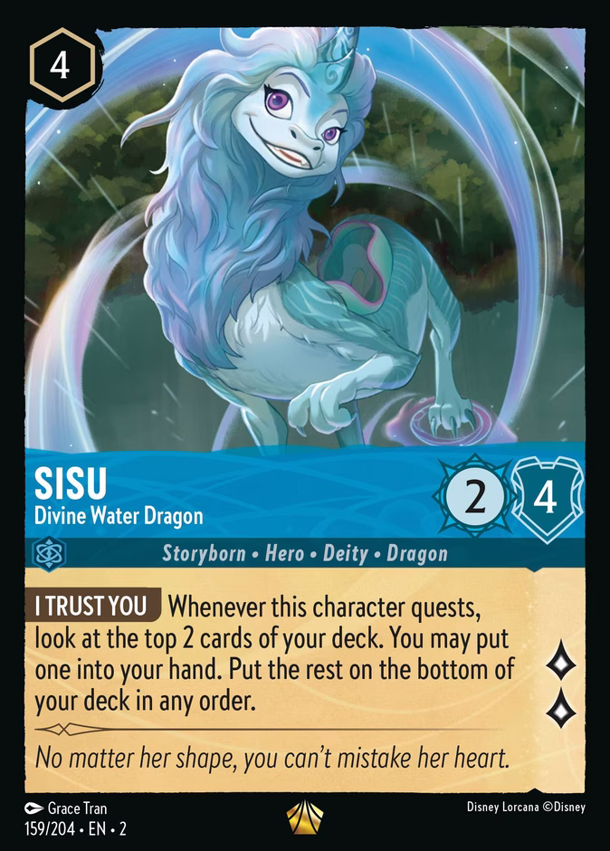 Sisu - Divine Water Dragon — Rise of the Floodborn #159 (Disney Lorcana card)