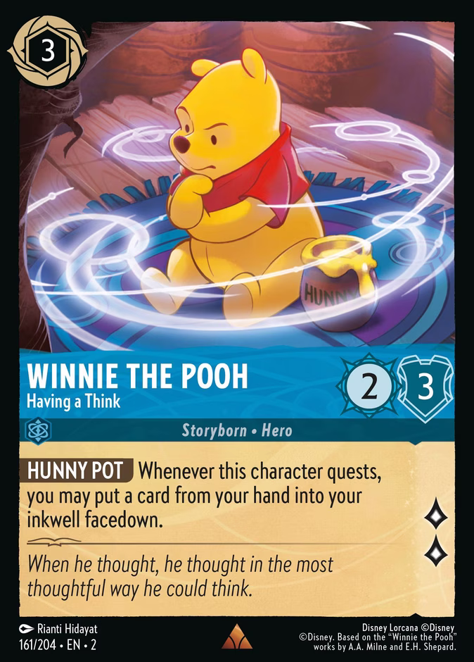 Winnie the Pooh - Having a Think — Rise of the Floodborn #161 (Disney Lorcana card)
