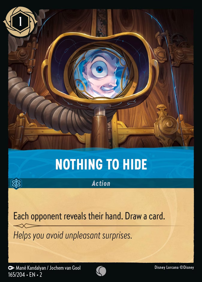Nothing to Hide — Rise of the Floodborn #165 (Disney Lorcana card)
