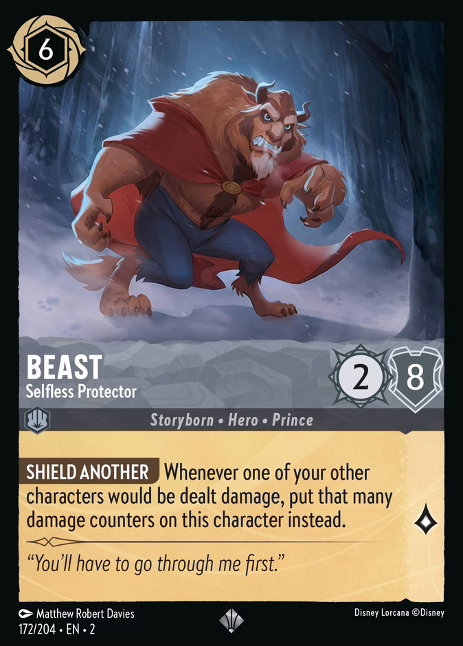 Beast - Selfless Protector — Rise of the Floodborn #172 (Disney Lorcana card)