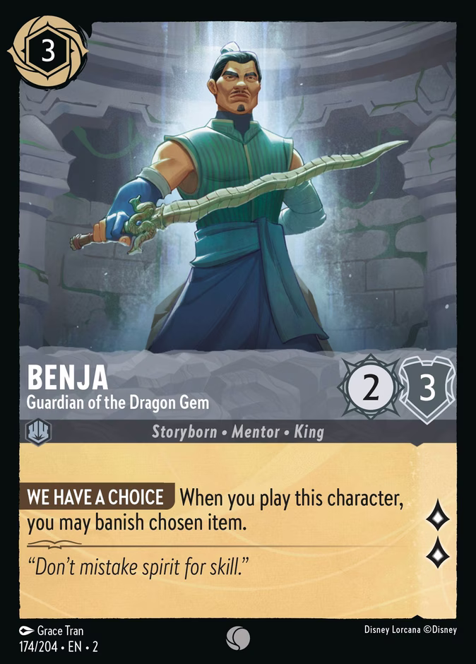 Benja - Guardian of the Dragon Gem — Rise of the Floodborn #174 (Disney Lorcana card)
