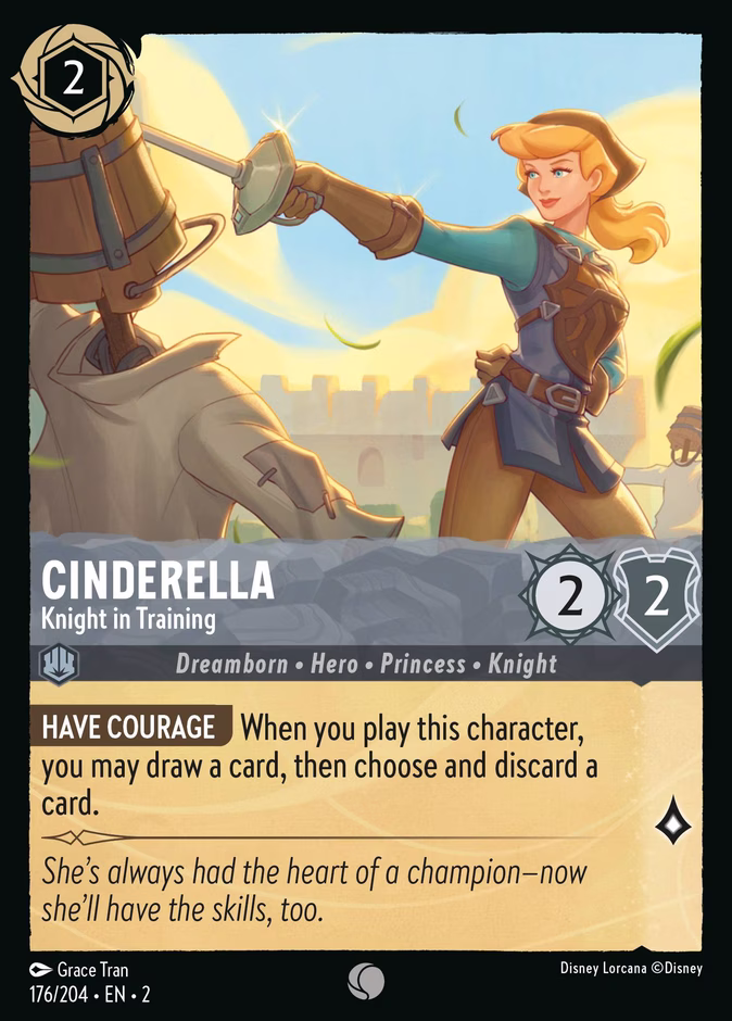 Cinderella - Knight in Training — Rise of the Floodborn #176 (Disney Lorcana card)