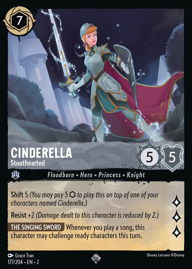 Cinderella - Stouthearted — Rise of the Floodborn #177 (Disney Lorcana card)